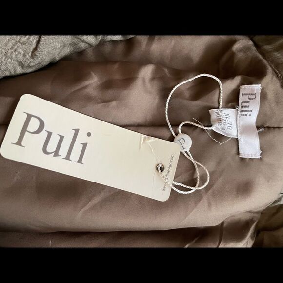 New with tags green PULI Ramie drawstring waist Safari style jacket , size XL - Picture 8 of 9